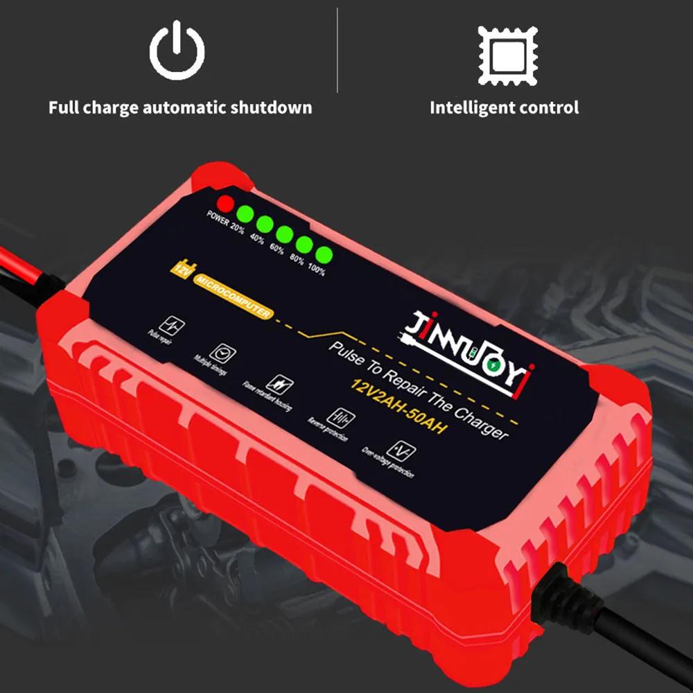 12V Auto Battery Charger Motorcycle Fast Charge Power Pulse Repair Maintainer Battery LED Display Moto Car Battery Charger