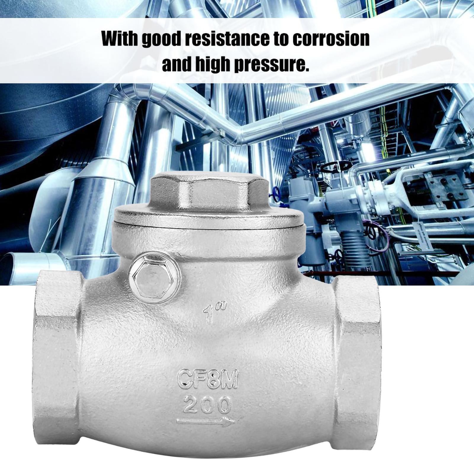 

1 DN25 Stainless Steel One Way Swing Check Valve Female Thread WOG 200PSI