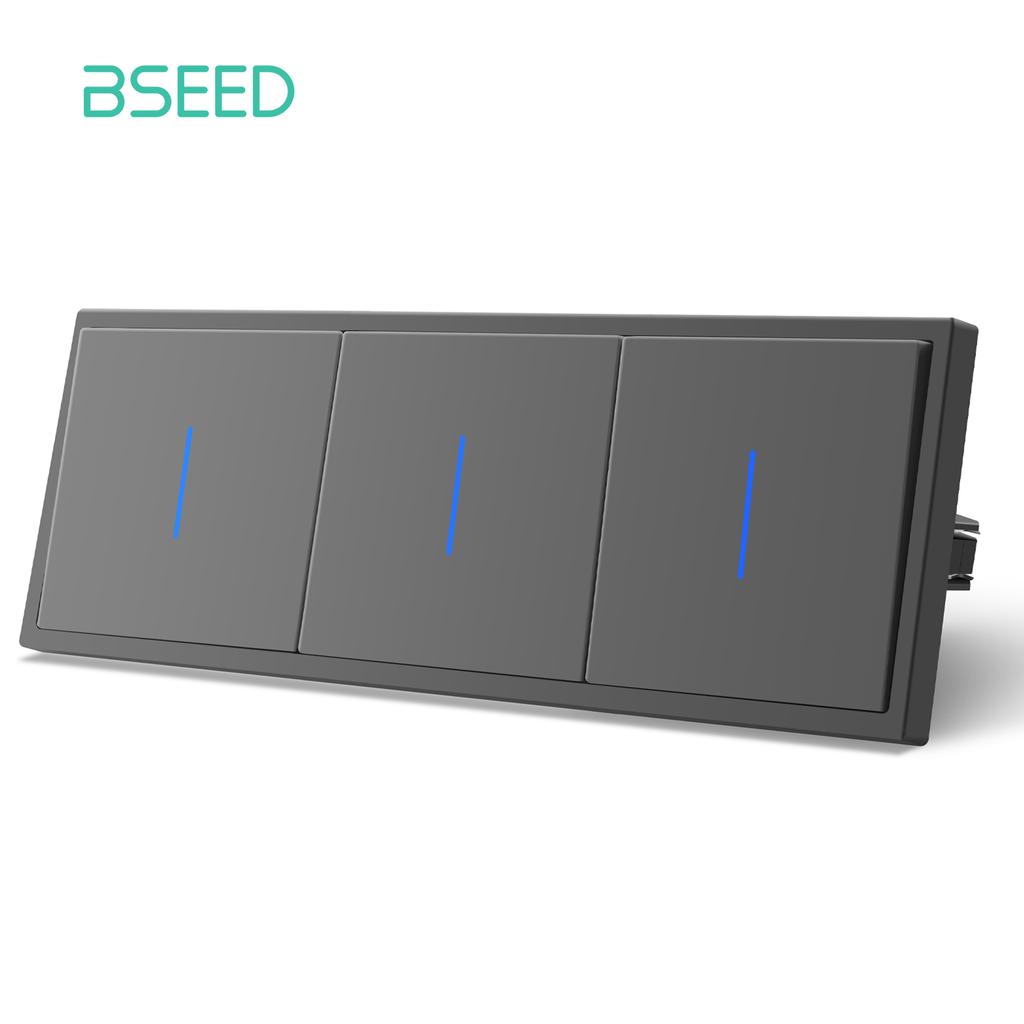 BSEED 1/2-modulový nástenný vypínač svetla Mechanické tlačidlá Vypínač 1-cestný EÚ štandard Plastové rámčeky LED indikátor Rýchle pripojenie vodičov