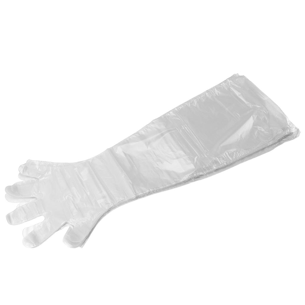 100Pcs Long Arm Disposable Plastic Gloves Safe Reliable Multipurpose Veterinary Long Gloves for