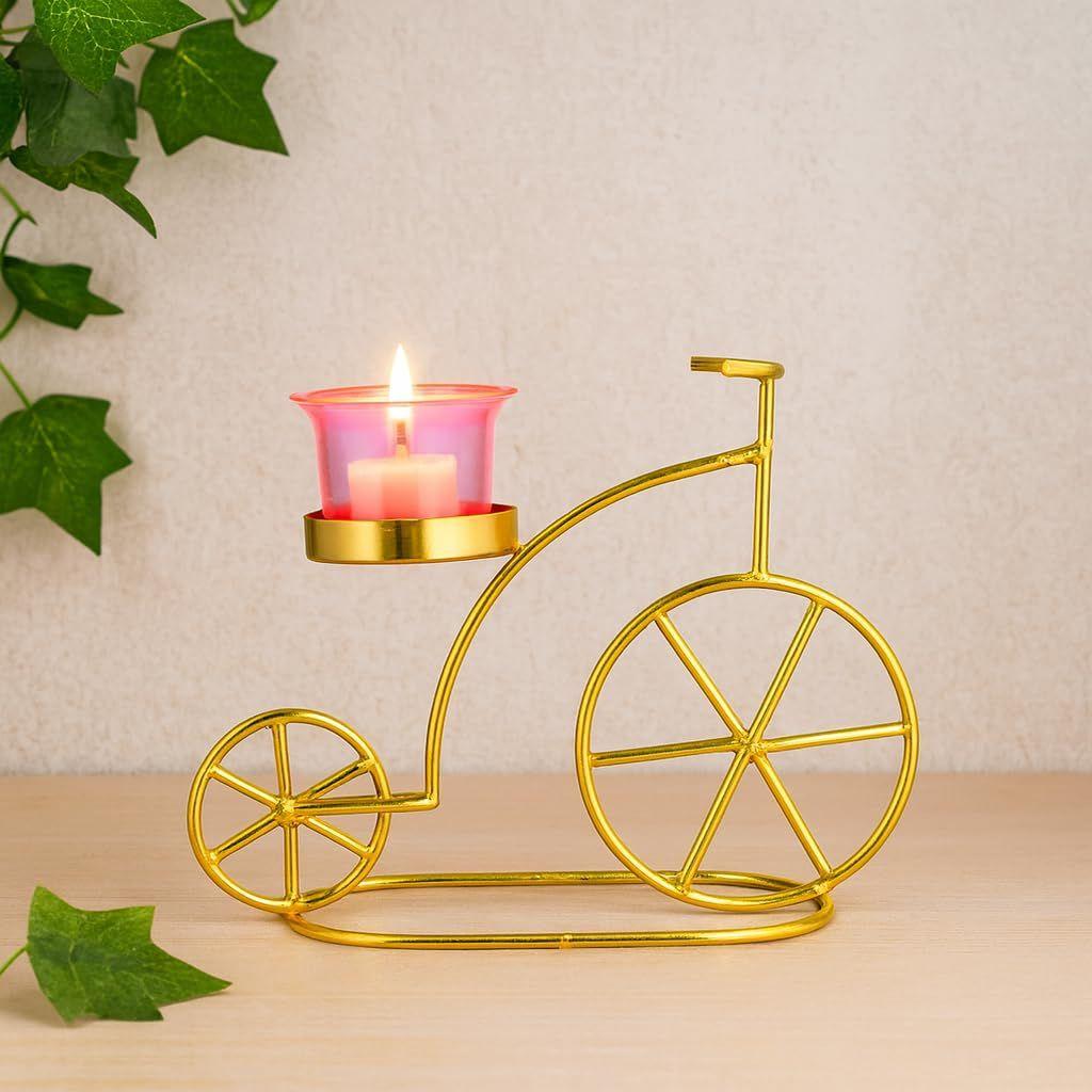 Decorative Candle Holder Stand, Festive Decor, Home Decoration Items for Living Room, Votive Glass Cycle Tealight Candle Holder, Christmas Decorations