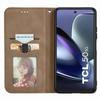 For TCL 50 5G Case Skin Touch Feeling Leather Card Holder Phone Cover Magnetic Absorption