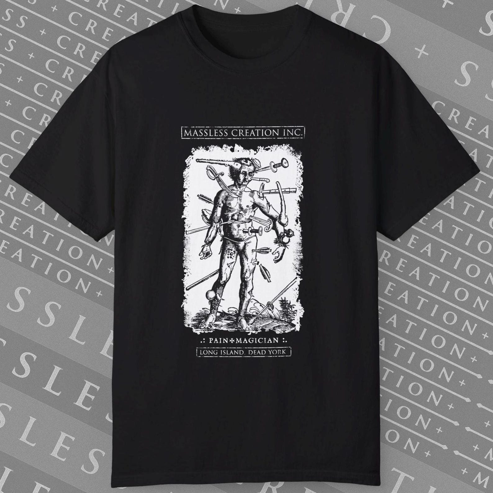 MCI  Pain Magician  Classic T shirt [Comfort Colors 1717] Wound Man | Occult | Medieval Woodcut | Alchemy | Magick | Sigil | Witchcraft S