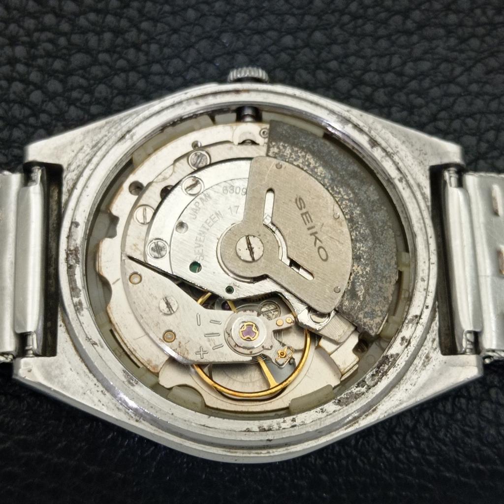 AUTOMATIC VINTAGE SEIKO 5 JAPAN 6309A MENS BLACK COLOR DIAL WATCH A702717-1