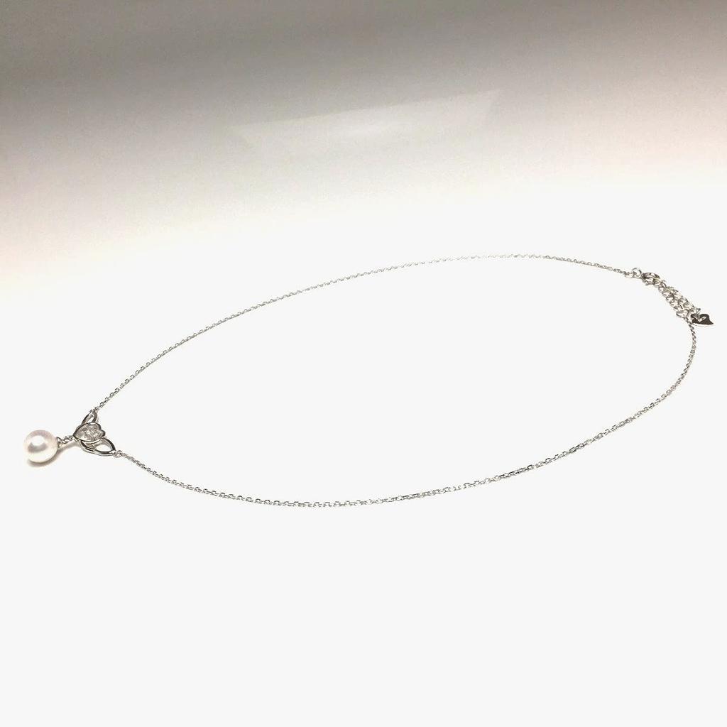 Isowa a Specialty Pearl Store In Offers a Akoya Pearl Pendant In White Pink with a Silver Adjustable Chain Number Pearl, Ise-Shima, 7.5-8.0mm (product