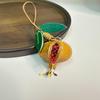 Simulation Fruit Pendant Leather Pomegranate Bag Charm Keychain Decoration Pendant Women'S Backpack Exquisite Accessories