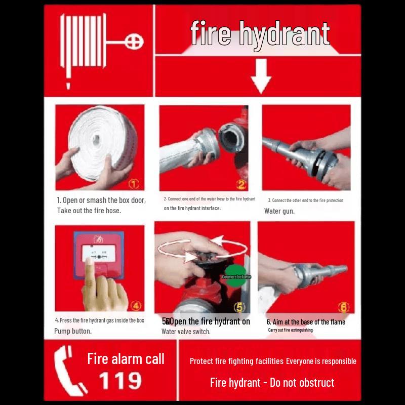 Fire Extinguisher & Fire Hydrant Instruction Signs