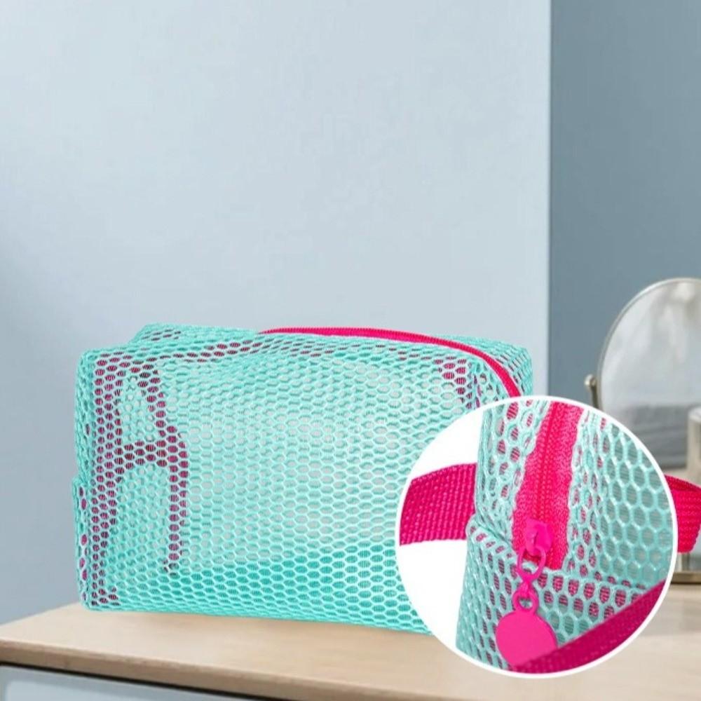 New Dopamine Cosmetic Storage Bag Large Capacity Handheld Makeup Bag Lightweight Mesh Storage Organizer Travel