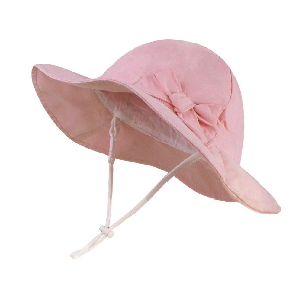 

Bowknot Beach Sun Protection Hats Adjustable Bucket Hats for Toddler Kids Baby and Girls 2XS-44CM