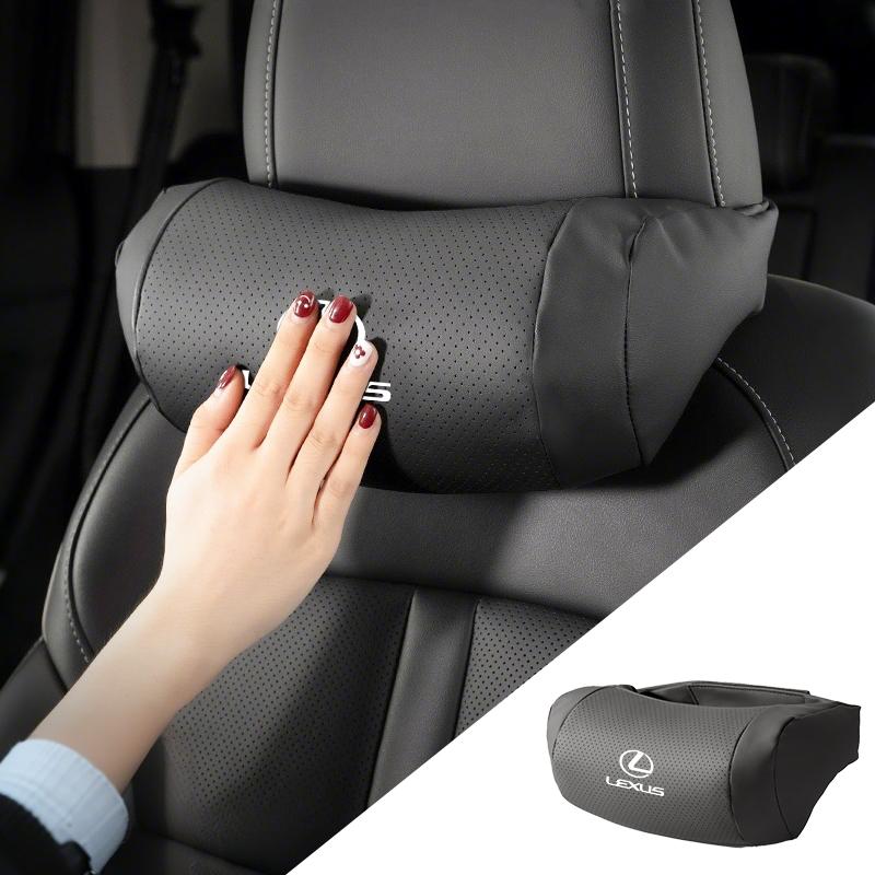 Car Headrest Breathable Seat Pillow Leather Neck Support Interior For Lexus CT200h ES250 ES300h IS250 IS200 GS300 GS460 GX470