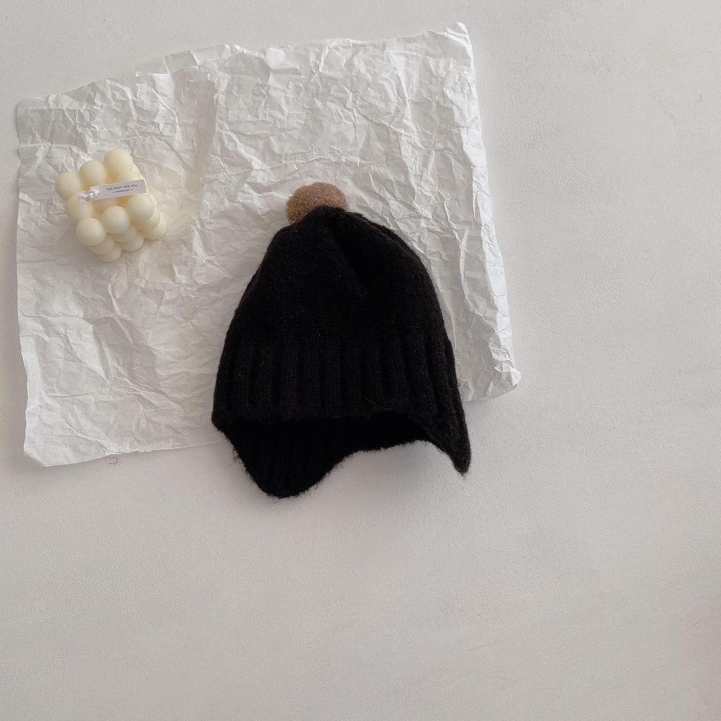 Autumn/Winter 2022 Korean Cute Pom-Pom Wool Baby Earmuff Hat