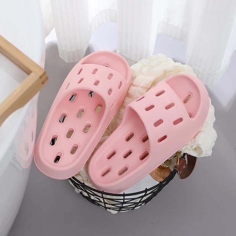 Men Bathroom Anti-slip Slippers Women Summer Beach Flat Sandals Couple Home Indoor Outdoor House Shoes