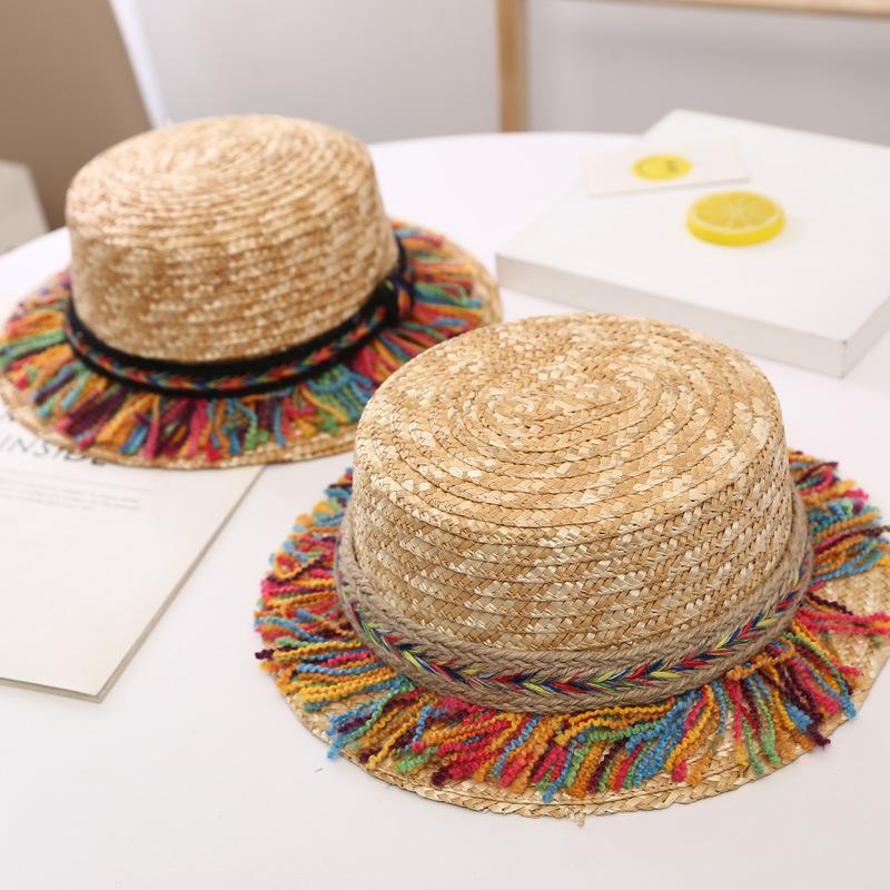 Baby Sun Hat for Boys & Girls, Summer Beach Straw Hat with UPF, British Style Toddler Hat, Parent-Child Matching Sun Cap