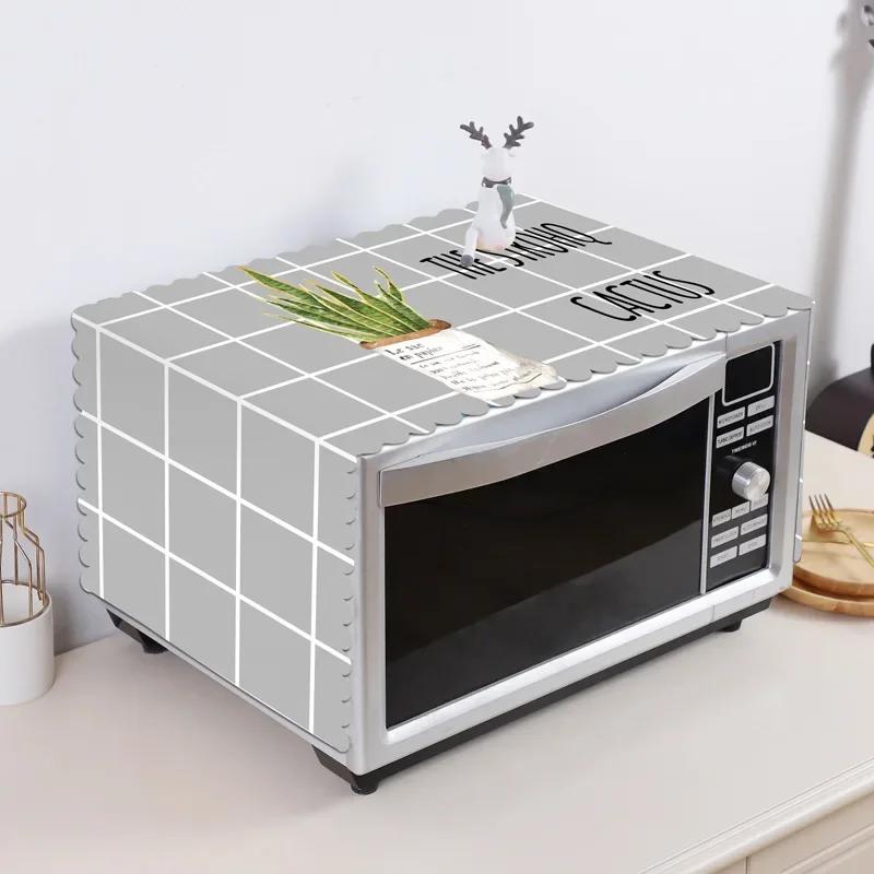 Kitchen Microwave Cover Simple Oven Refrigerator Hood Oil Dust Toaster Cover Kitchen Accessories Supplies Fashion Home Decore