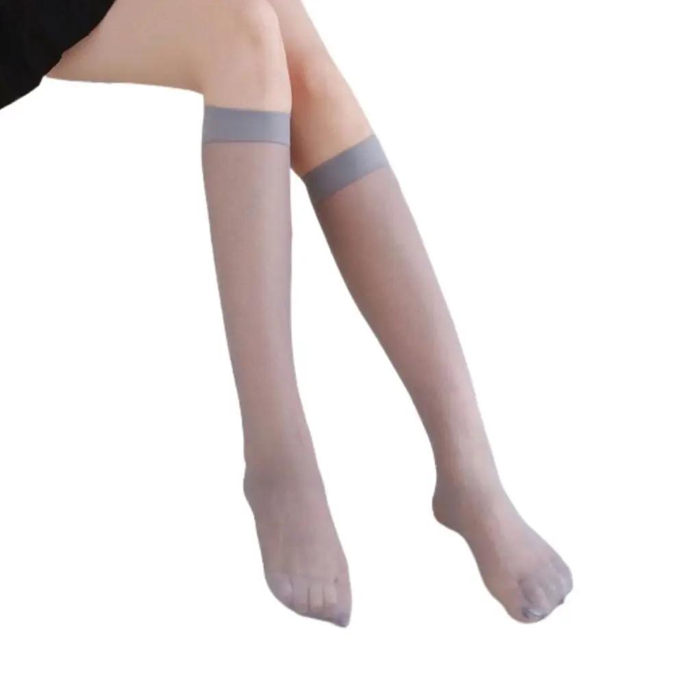 Women Ultra-thin Nylon Stockings Summer Long Socks For Girls Transparent Elasticity Ladies Knee Socks