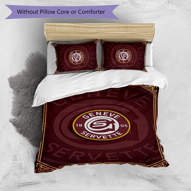 Set Biancheria da Letto 3 Pezzi Stampato Servette FC Traspirante Copripiumino con Federe Biancheria da Letto Decorativa per Camera da Letto Casa