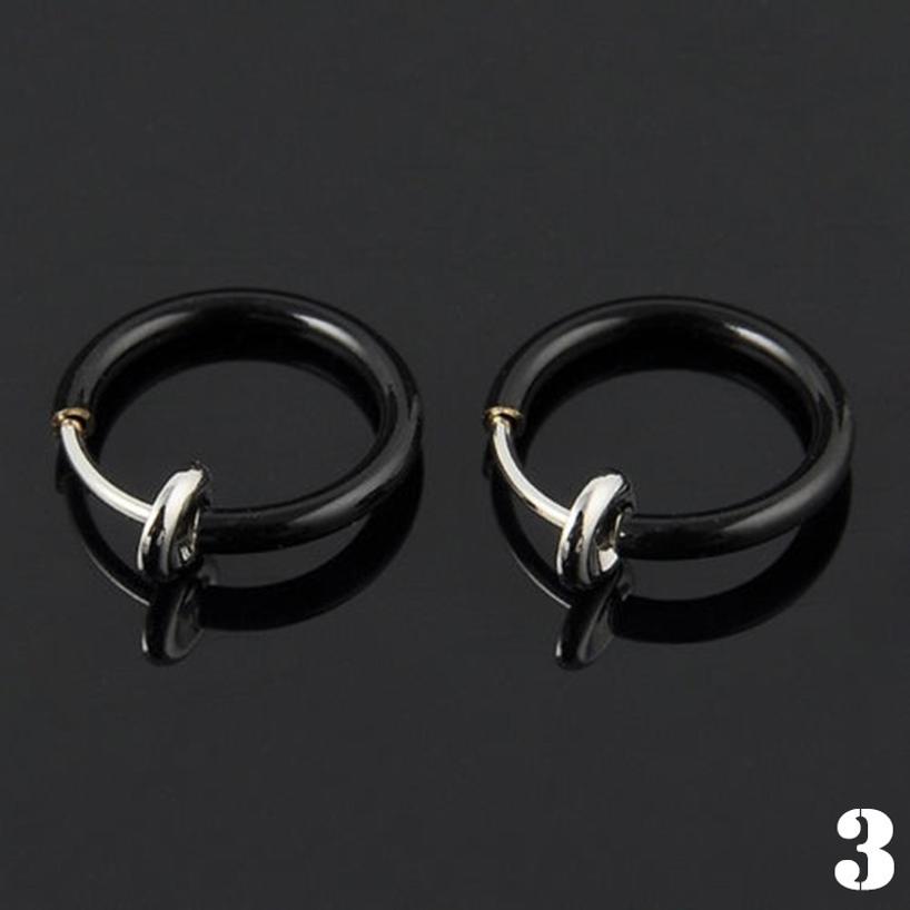 1 Pair Nose Lips Ring Spring Clip Hoop Earring Unisex Piercing Septum