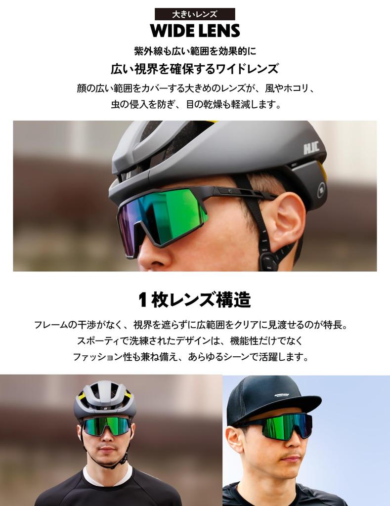 Gorix Sports Wide UV with Prescription Inner for Men and Black Frame with Green Lenses Sunglasses, Lens, Protection, Lightweight, Frame, Stylish,