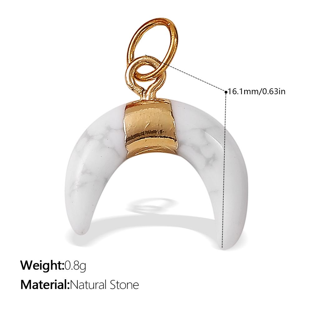Beach Ocean Resort Diy Colored Natural Stone Love Pendant Accessories Gold Plated Jewelry Pendant