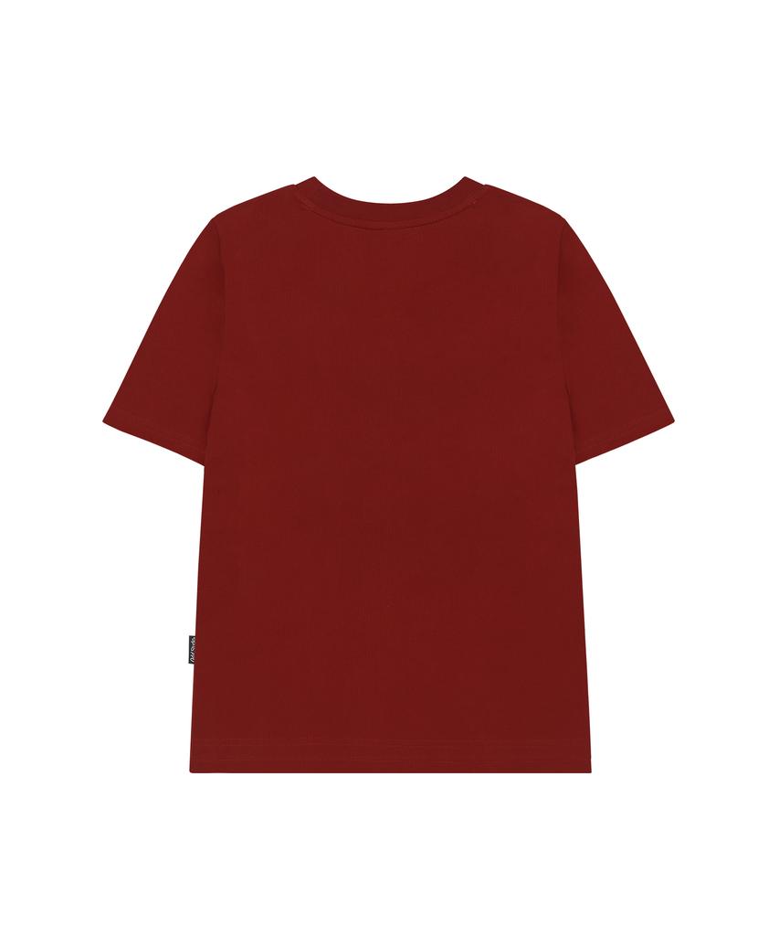 ODDSTUDIO Face Grunge Graphic Regular Fit T-Shirt - Maroon Red