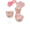 ZISIZ Christmas Strawberry Bow Ceramic Rice Bowl Set (12-Pack)