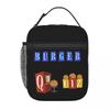 Burger Quiz New Logo Insulated Lunch Bag for Women Children Leakproof Food Boxes Thermal Lunch Box Tote