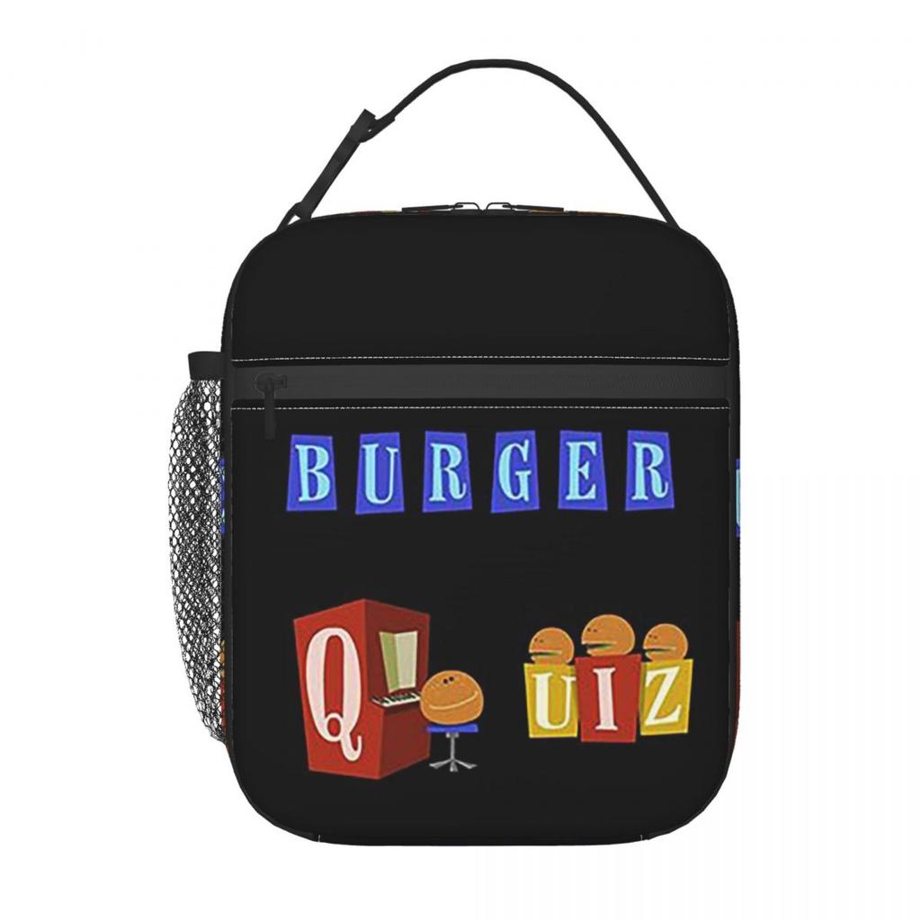 Burger Quiz New Logo Insulated Lunch Bag for Women Children Leakproof Food Boxes Thermal Lunch Box Tote