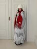 MEENDERI Boucle Stitch Long Muffler - Red