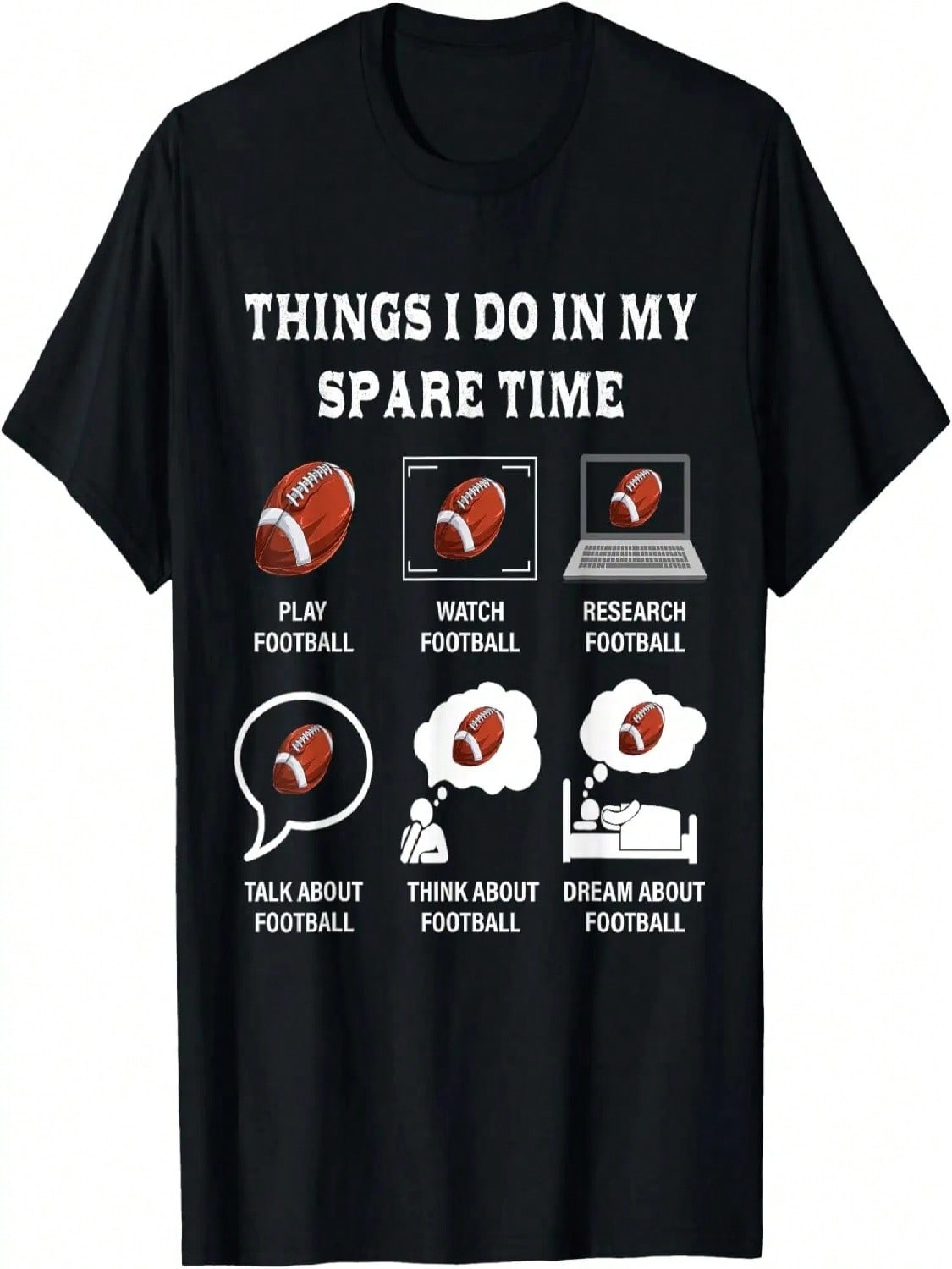 Things I Do In My Spare Time Football Lover Funny Football T-Shirt S разноцветный