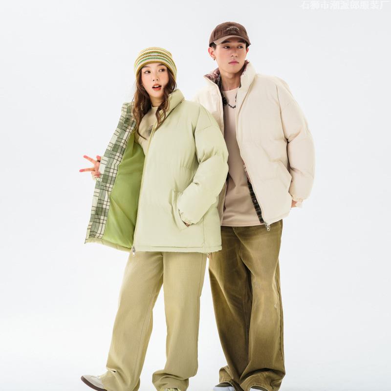 Padded-padded clothes are the same for men and women, winter new loose stand-up collar padded jacket, warm and thickened padded clothes, men's top
