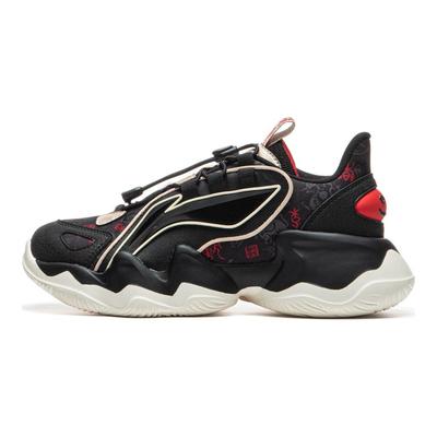 Li Ning Kids Sports Lifestyle Series Color Block Fashion Classic Antibacterial Casual Shoes Kids Casual Shoes Black YKCQ198-27
