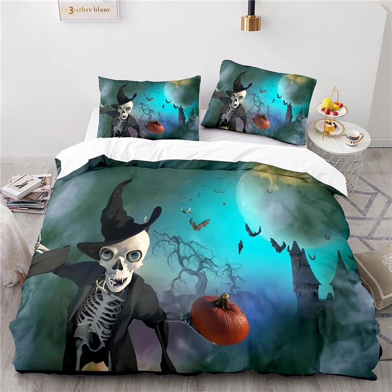 Funny Halloween 3d Bedding Set Print Duvet Cover Set with Pillowcase 2/3pcs Home Textile Single Double Twin Full Queen King Size