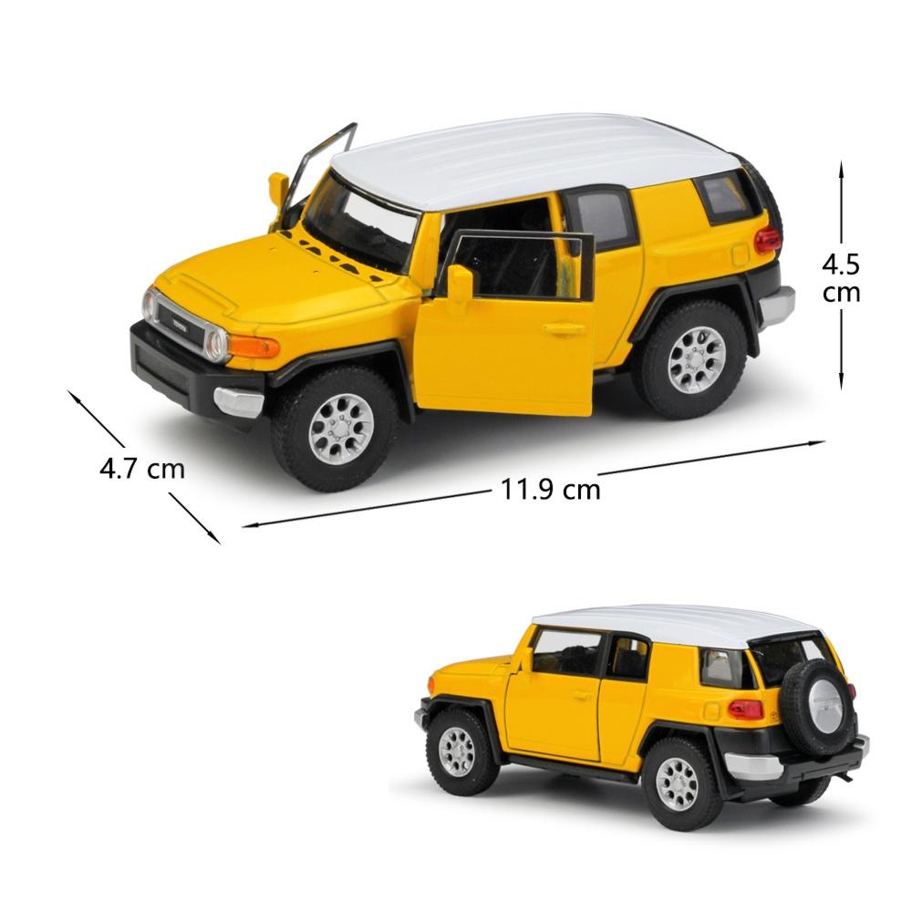1/36 TOYOTA FJ Crusier Toy Car Model for Children Welly Diecast Off-Road Miniature Vehicle Pull Back Collection Gift for Kid Boy