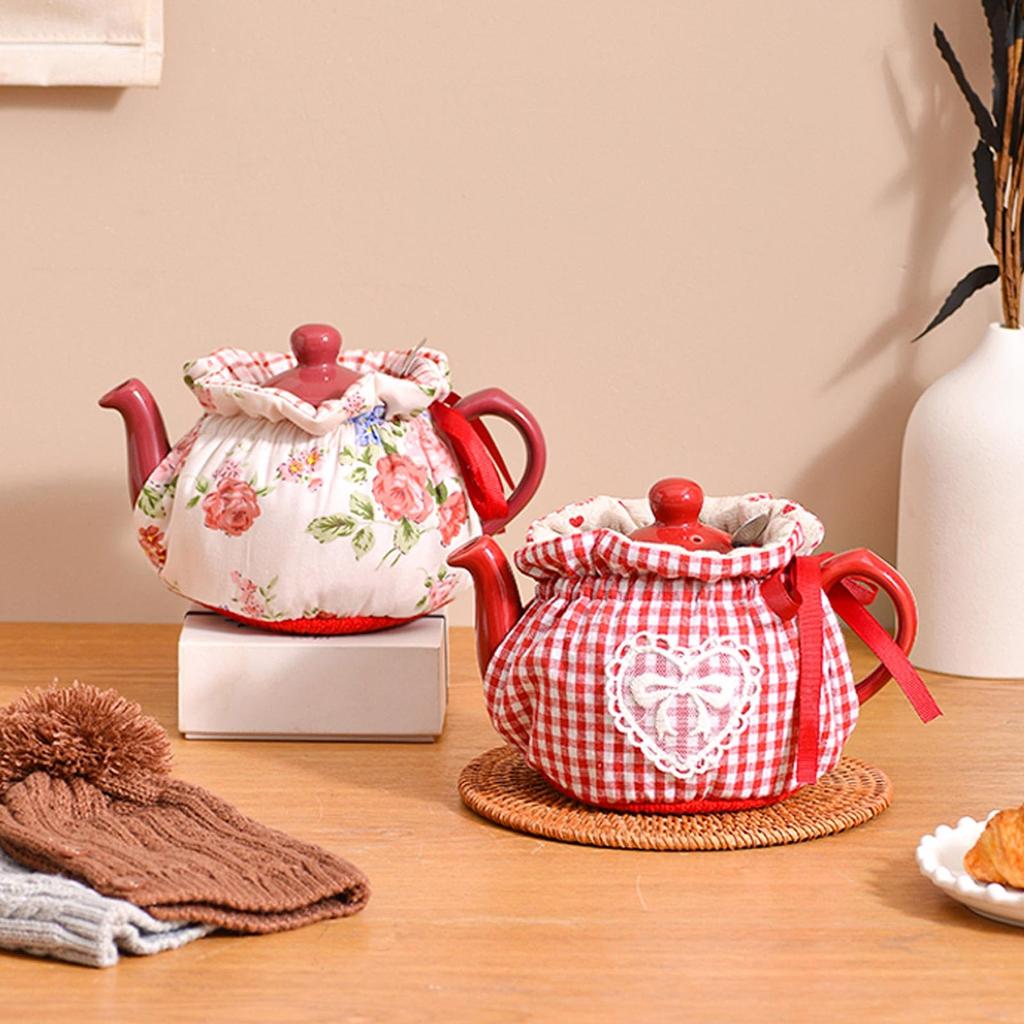 LONGDON HOMEONE Tea Cozy, Creative Kitchen Teapot Dust Cover, Teapot Cozy Breakfast Warmer, Insulated and Warm Teapot Cover, Tea Kettle Quilt for