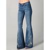 2026 Spring/Summer New 3D Digital Print Women's Fashion Slimming Denim Flare Pants