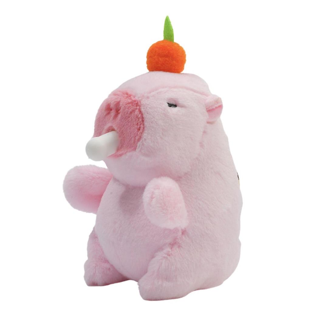 Clearstone Capybara Plush Keychain, Chavimaru Nose Lantern with Music, 13cm, Pink