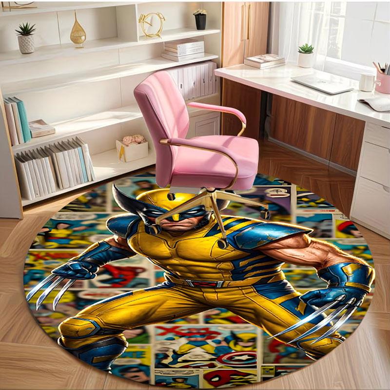 Wolverine Print Round Rug, Washable Floor Carpet, For Entryway Dorm Laundry Room Office Study, Home Decor Birthday Christmas Gift