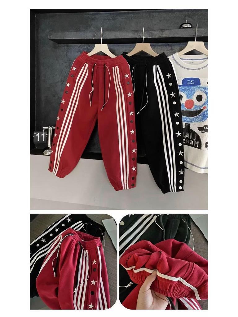 Frühlings- & Herbst-Jungen-Freizeit-Sporthose - Lockerer Schnitt Hip-Hop-Stil für mittlere und große Kinder