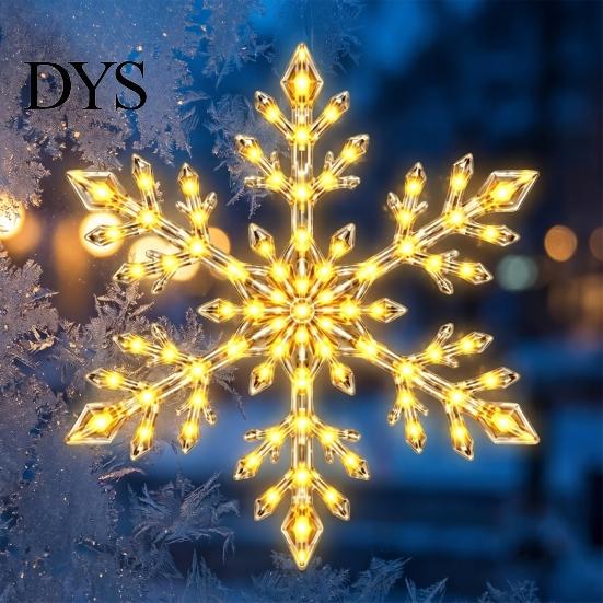 Easy Install Christmas Wall Art LED Snowflake Stickers, Lighted Decor, Self-Adhesive Non Marking Festive Window Stickers Winter with Remote