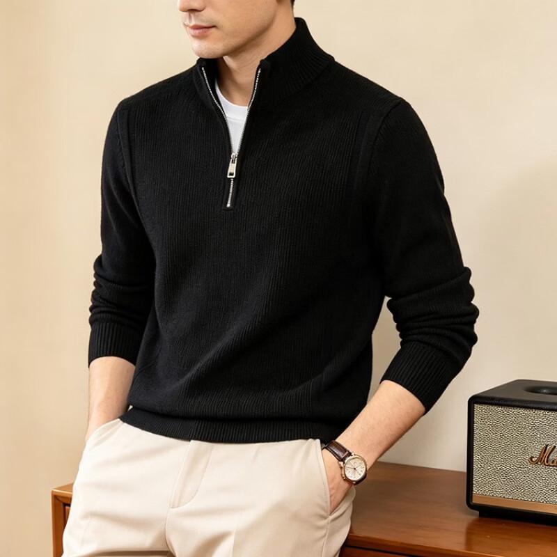 Pierre Cardin Men's Half-Zip Stand-Collar Knit Sweater