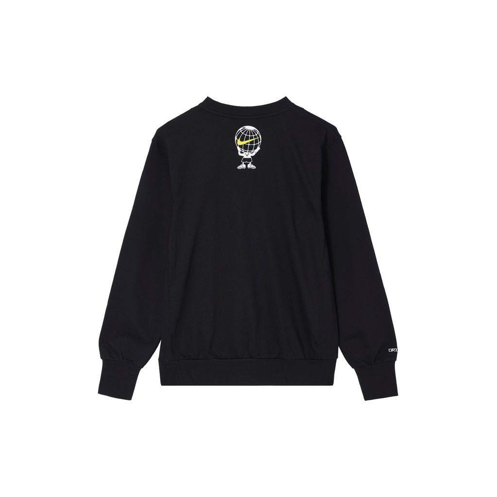 Nike Checkered Alphabet Print Pullover Sweatshirt Men Tops Black FD9744-010