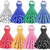 Retro 50er Jahre Polka Dot Hepburn-Stil Bandeau-Kleid mit taillierter Taille
