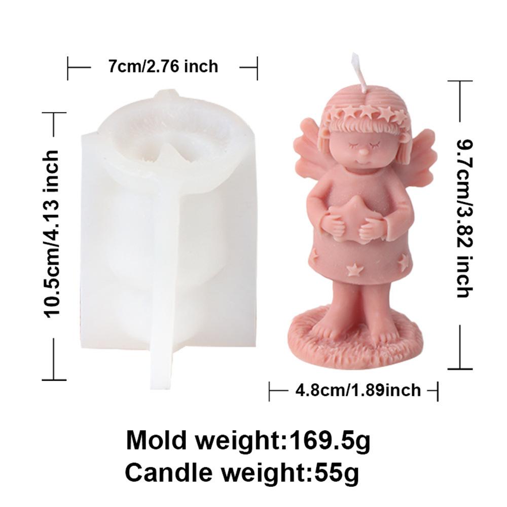 3D Rose Ring Angel Candle Silicone Mold Face Support Prayer Girl Aromatherapy Candle Gypsum DIY Wedding Decoration Gift