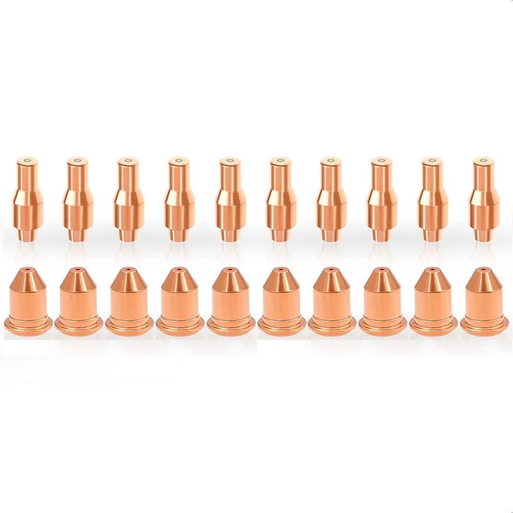 20pcs Plasma Electrode Tips and Nozzles Compatible with For Harbor For Freight Titanium IPT 45 Plasma Cutter Torch