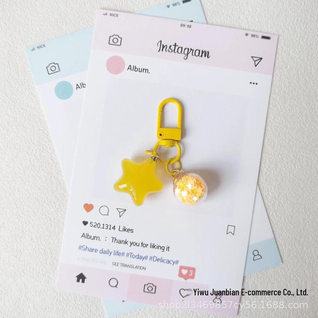Colorful Star Jelly Keychain - DIY Fresh Wishing Ball Bag Charm