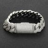 Meiqi New Hip Hop 18mm Four-Row Zircon Cuban Link Chain Personality Fashion Bracelet Men's Micro-Inlaid