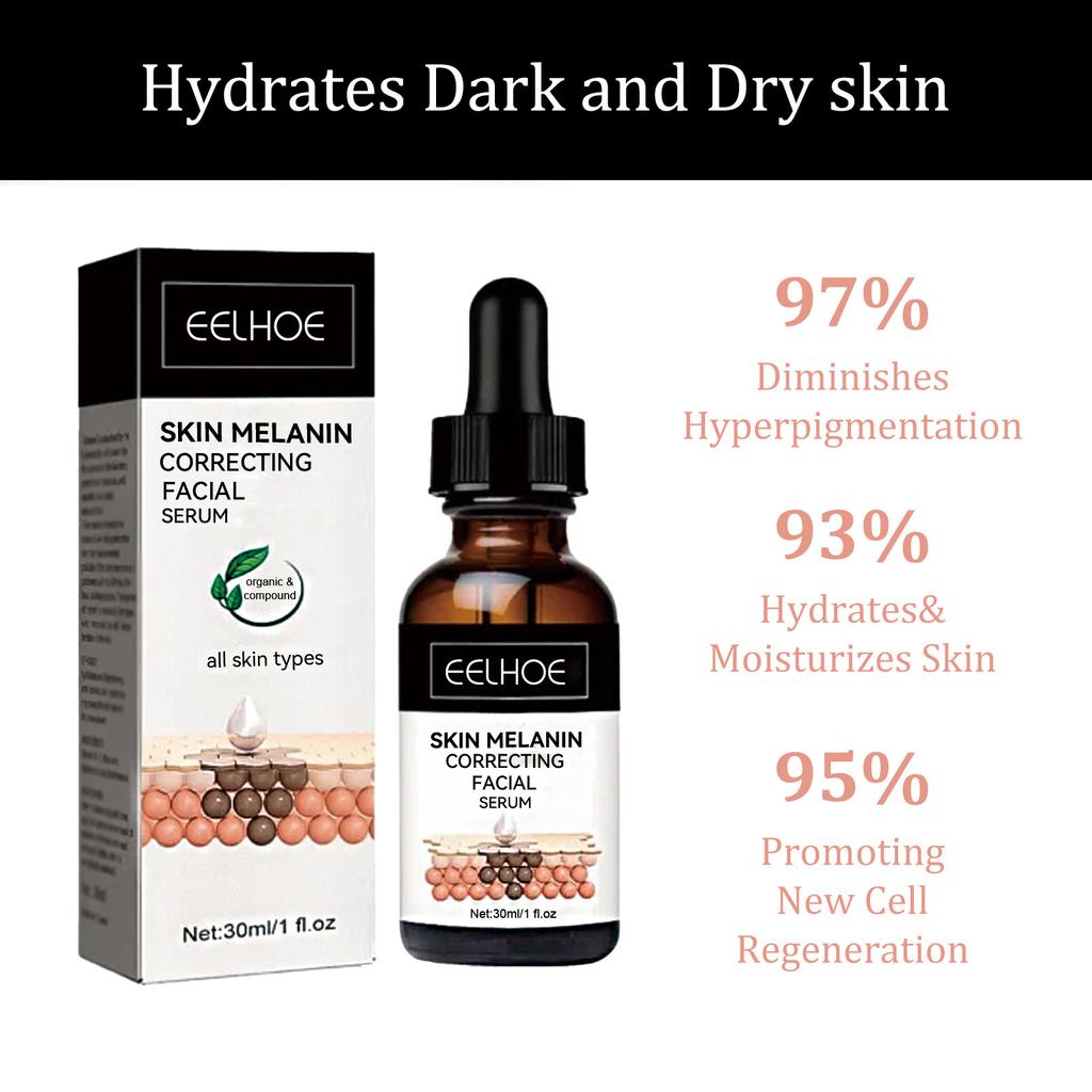 EELHOE Melanin Correcting Serum Fade Dark Spots Anti Freckle Melasma Remover Lightening Pigment Blemish Vitamin C Face Essence