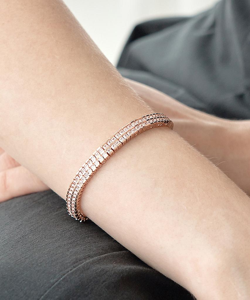 Ellejewelry Double Cubic Tennis Bracelet Elbrbb093