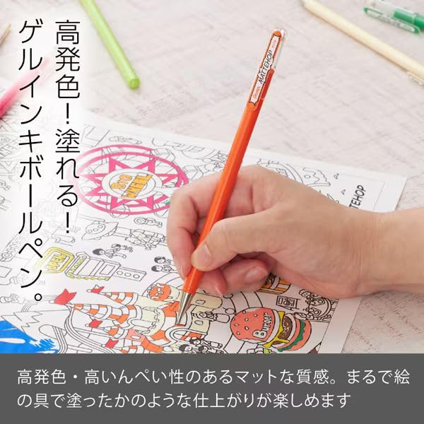 Pentel Gel Ink Ballpoint Pen Matte Hop Sweet 7 Color Set (Bulk Purchase) 1.0mm K110-V7STB [x3]