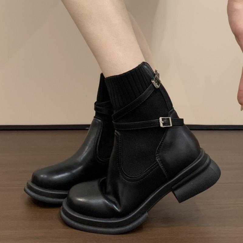 

Flats Platform Women Ankle Chelsea Boots Goth Fashion Winter Walking New Casual Woman Motorcycle Short Botas Mujer 35